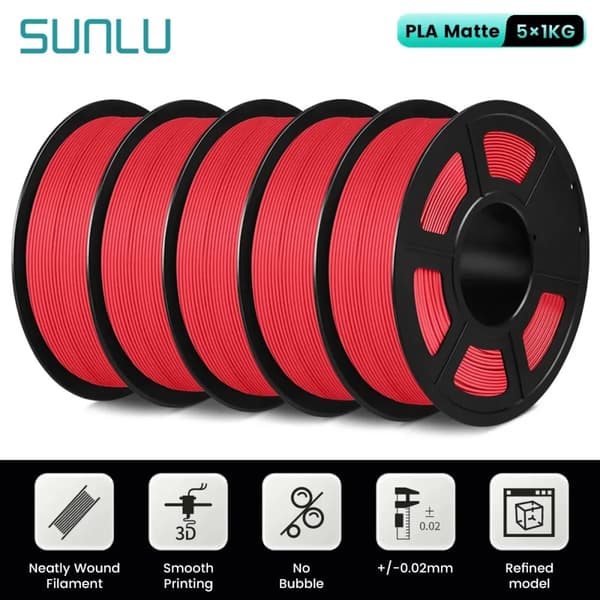 3D Printfilament, 1KG Rulle, Høj Præcision,Matte rød