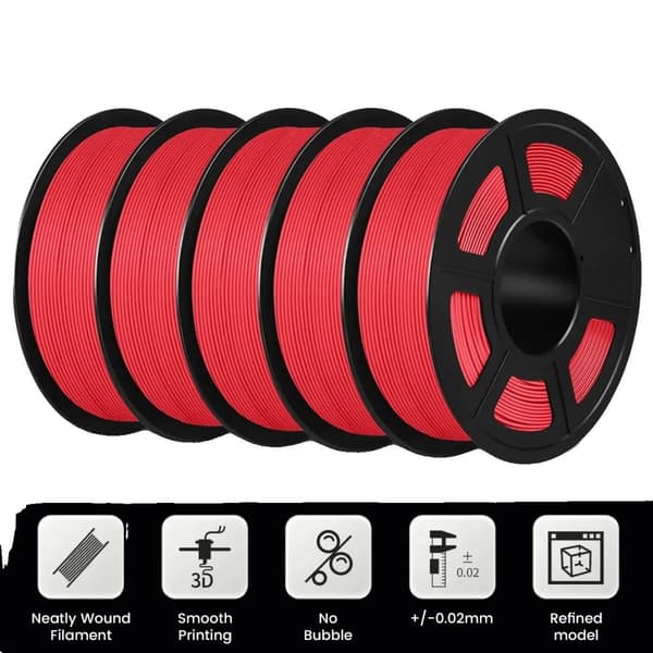 3D Printfilament, 1KG Rulle, Høj Præcision,Matte rød