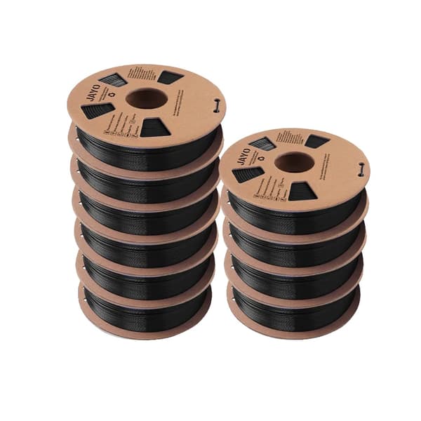 JAYO 3D-tulostinlanka, 1,1 kg per rulla, 10 rullaa,PETG Musta 10 Rullaa