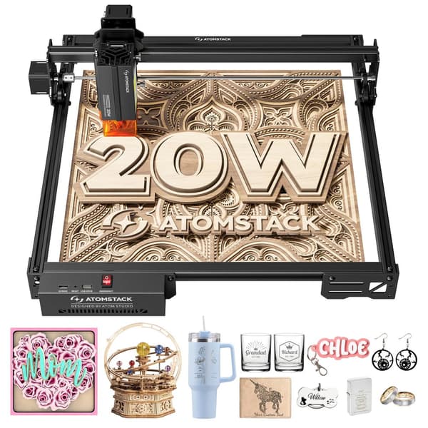 Lasergravyrmaskin, 400 x 365 mm arbetsområde, 20-24 W laserutgång,A20 PRO V2