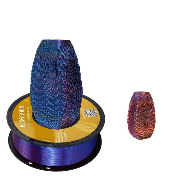 KINGROON Silke Tricolor PLA Filament, 1,75 mm Diameter, Hög Utskrifts Hastighet,Röd Guld Blå