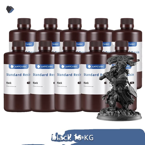 Anycubic 405nm UV-harts, 10KG kapacitet, kompatibel med LCD-skrivare,10KG Svart