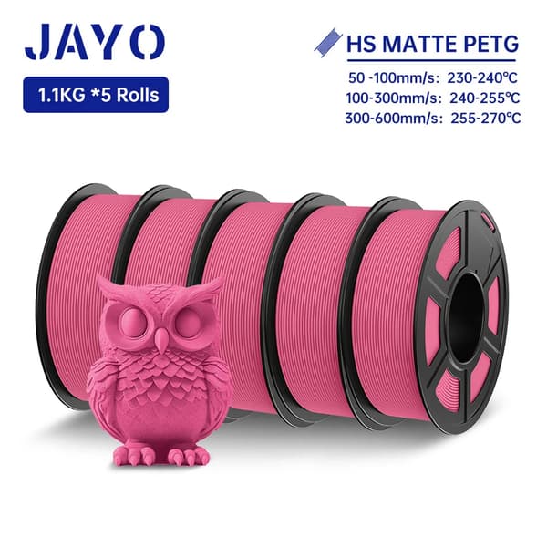 Højhastigheds PETG filament, 1,75 mm diameter, glat mat finish,HSPETG Pink 5ruller