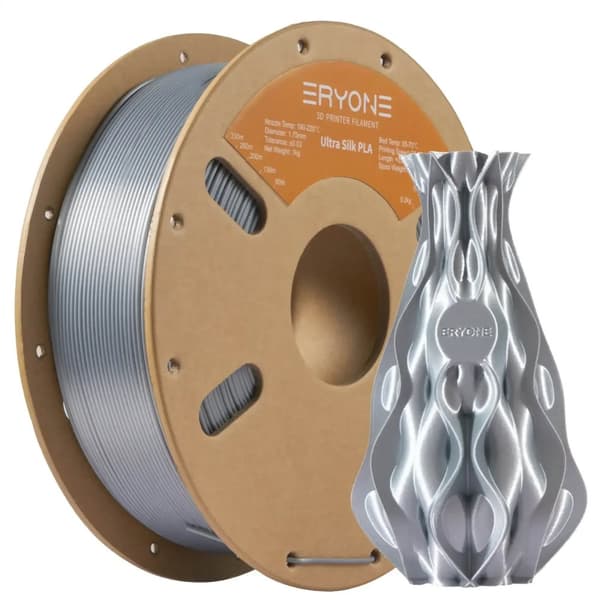 3D-utskriftsfilament, PLA, 1,75 mm diameter,Ultra SILK Silver