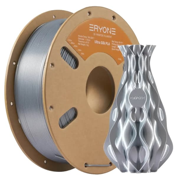 3D-utskriftsfilament, PLA, 1,75 mm diameter,Ultra SILK Silver