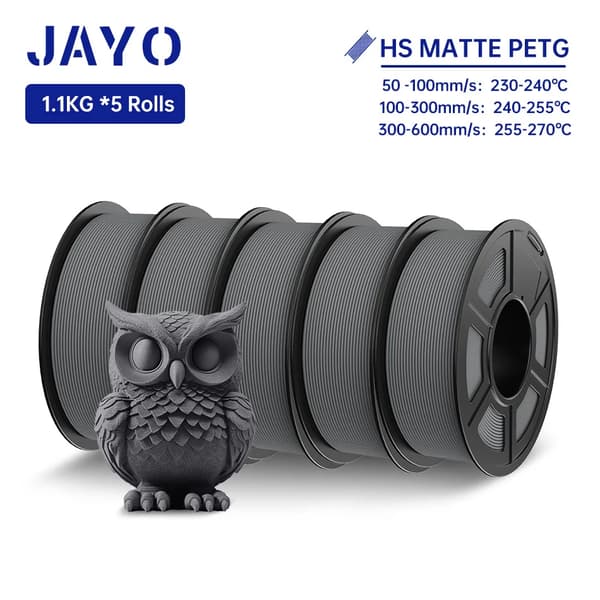 Højhastigheds PETG filament, 1,75 mm diameter, glat mat finish,HSPETG Grå 5ruller