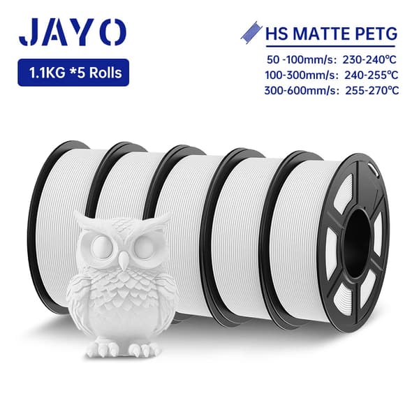 Hög hastighet PETG filament, 1,75 mm diameter, slät matt yta,HSPETG Vit 5rullar