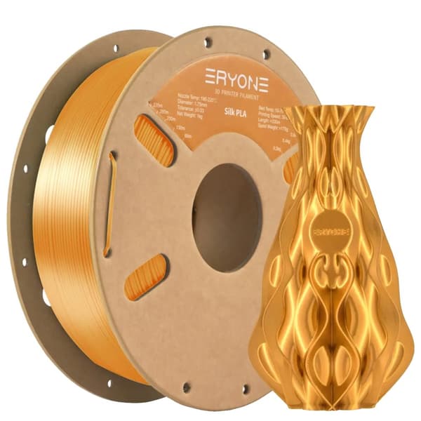 3D Filament, PLA Material, Print Temperatur 195-215℃, Anbefalet Print Hastighed 30-60mm/s,Guld