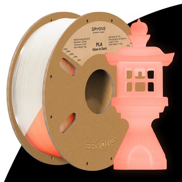 Lysende PLA Filament, 1,75 mm, Gløder i Mørket, 1 kg Spole,Orange Rød