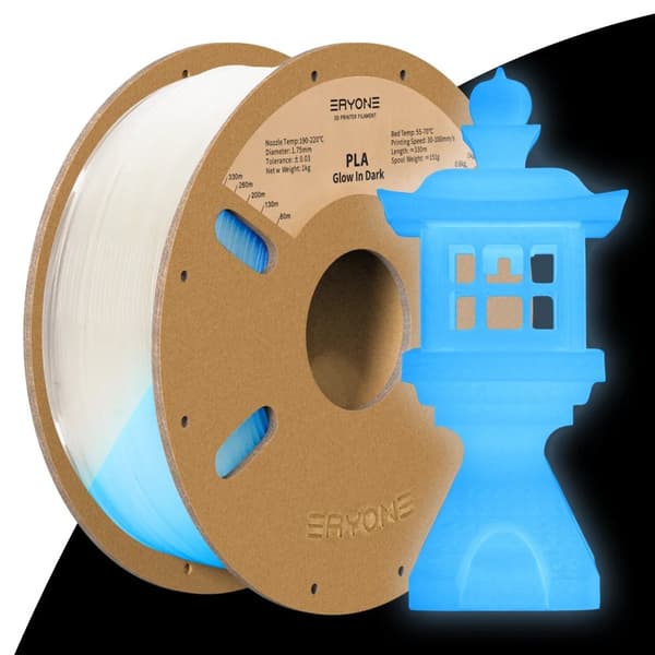 Lysende PLA Filament, 1,75 mm, Gløder i Mørket, 1 kg Spole,Glød blå filament