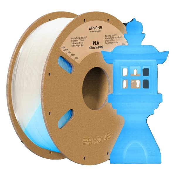 Lysende PLA Filament, 1,75 mm, Gløder i Mørket, 1 kg Spole,Glød blå filament