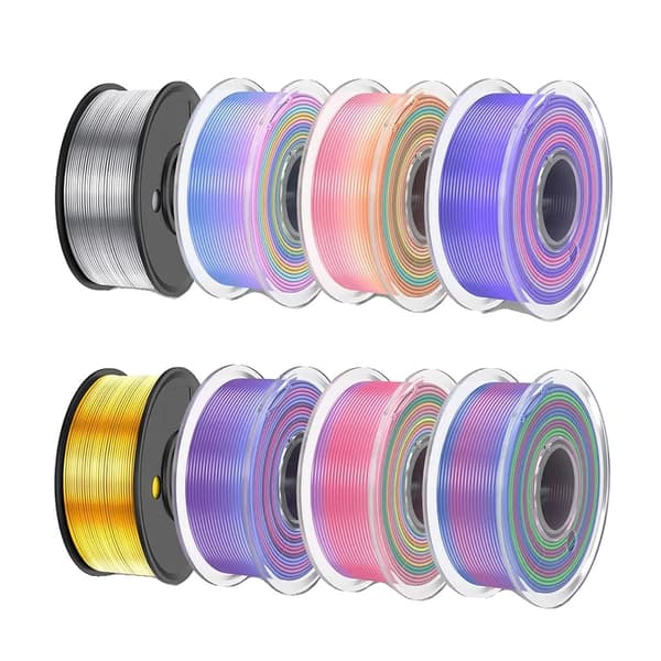 3D-printer filament, dualfarvet og trifaret muligheder, glat silke finish,Silke Regnbue SV LG