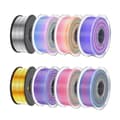 Miniatyrbillede 1 af 2: 3D-printer filament, dualfarvet og trifaret muligheder, glat silke finish,Silke Regnbue SV LG
