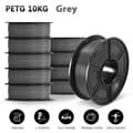 Miniatyrbillede 2 af 2: PETG filament, 10KG vægt, 1,75mm diameter,PETG-GRÅ-10kg