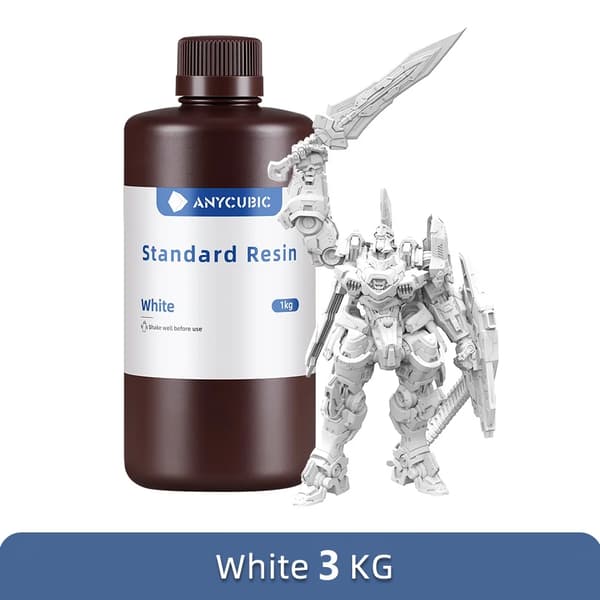 ANYCUBIC 3D Print Harpiks, Vandvaskbar Klar, UV Harpiks HD Grå,UV-harpiks hvid 3kg