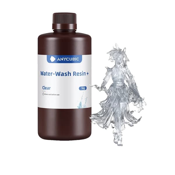 ANYCUBIC 3D-skrivharpiks, Vattenlöslig Klar, UV-harpiks HD Grå,Vatten tvätt Klar 3kg
