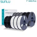 Miniatyrbillede 2 af 2: PLA 3D Filament, 10 Ruller Nettovægt 1KG, 200-210°C Print Temperatur,PLA 4BK-3WT-3GY