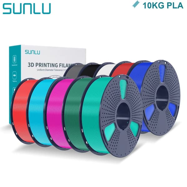 PLA 3D Filament, 10 Rullar Nettovikt 1KG, 200-210°C Utskriftstemperatur,PLA 10 Flerfärgad 1