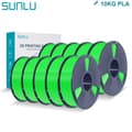 Miniatyrbild 2 av 2: PLA 3D Filament, 10 Rullar Nettovikt 1KG, 200-210°C Utskriftstemperatur,PLA 10 Grön