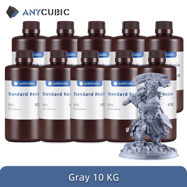 Anycubic 405nm UV-harts, 10KG kapacitet, kompatibel med LCD-skrivare,10KG Grå