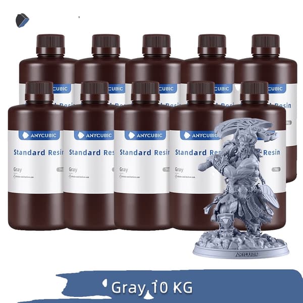 Anycubic 405nm UV-harts, 10KG kapacitet, kompatibel med LCD-skrivare,10KG Grå