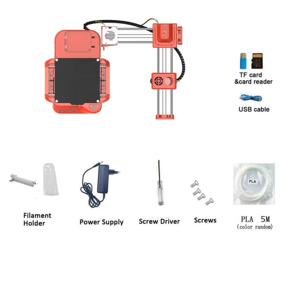 K7 Desktop Mini 3D-printer, kompakt størrelse 100*100*100mm, nem softwarekompatibilitet, præcis FDM-teknologi