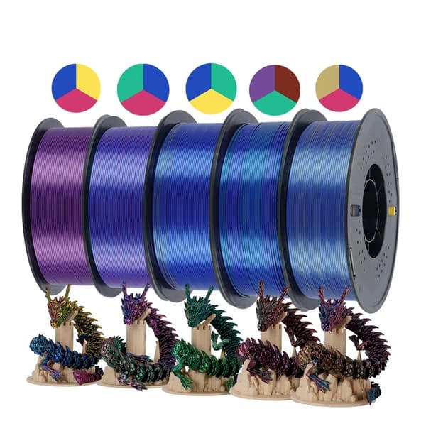 Trikolor Silke PLA Filament, 1,75 mm Diameter, 5 kg och 10 kg alternativ,5kg blandning A