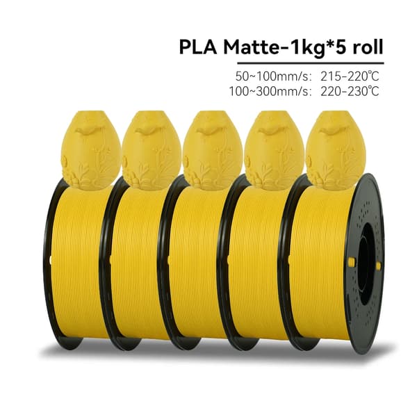 PLA Matte Filament, 1,75 mm Diameter, Miljøvenligt Materiale,PLA Mat Gul