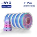 Miniatyrbild 2 av 2: JAYO PLA Regnbågsfilament, 1,75 mm Diameter, 5 Rullar,PLA Regnbåge 02