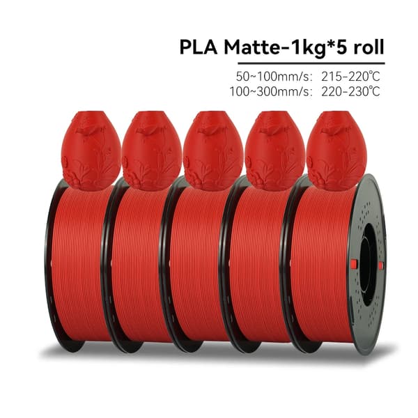 PLA Matt Filament, 1,75 mm Diameter, Miljövänligt Material,PLA Matt Röd