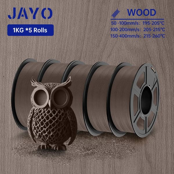 Wood PLA-filament, 1,75 mm diameter, 15% träfiber,Valnötsträ PLA