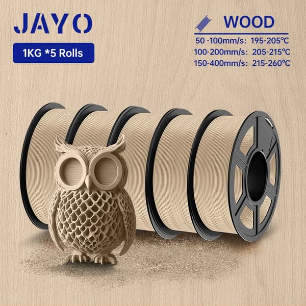 Wood PLA-filament, 1,75 mm diameter, 15% träfiber,Lönnträ PLA