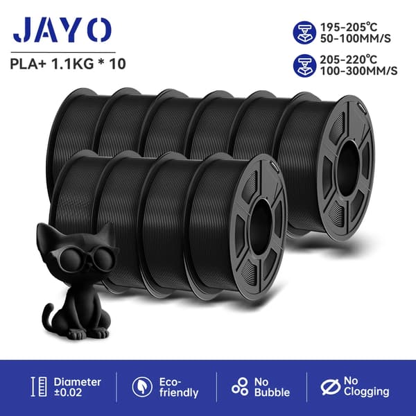 3D Printer Filament PLA PLUS, 1,75 mm Diameter, 330 m Længde,PLA PLUS-10 Sort