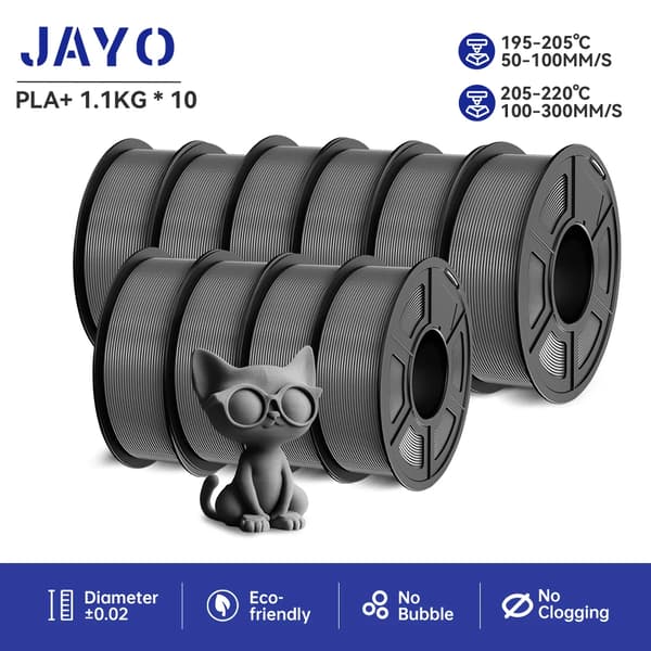 3D-skrivarfilament PLA PLUS, 1,75 mm diameter, 330 m längd,PLA PLUS-10 Grå