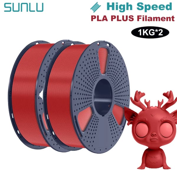 PLA PLUS filament, 1,75 mm diameter, 1 kg vægt, høj sejhed,Rød