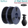 Miniatyrbillede 2 af 2: PLA PLUS filament, 1,75 mm diameter, 1 kg vægt, høj sejhed,Sort