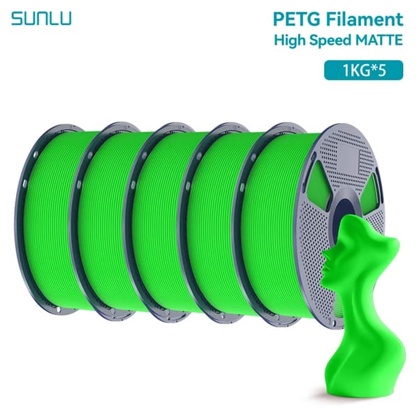 Højhastigheds Matte PETG Filament, 1,75 mm Diameter, Lav Snøring, Forbedret Holdbarhed,Grøn