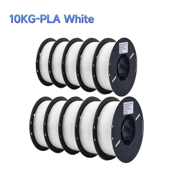 3D-utskriftsfilament, 1,75 mm diameter, 1 kg vikt,10KG PLA Vit