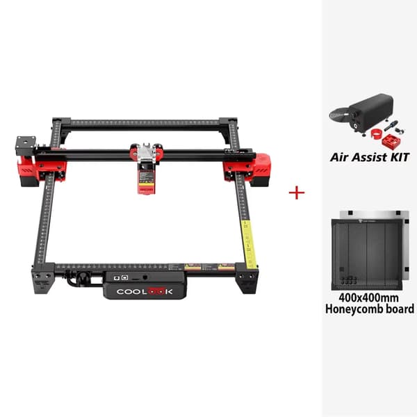 COOLOOK Lasergravørmaskine, 300 * 300 mm gravørområde, 5,5 W laserstyrke,kit 2, EU-stik