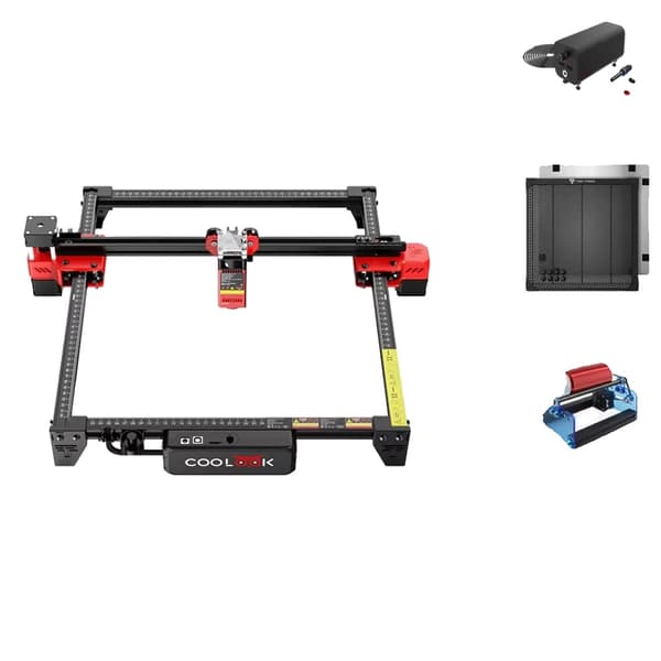 COOLOOK Lasergravørmaskine, 300 * 300 mm gravørområde, 5,5 W laserstyrke,sæt 5, EU-stik