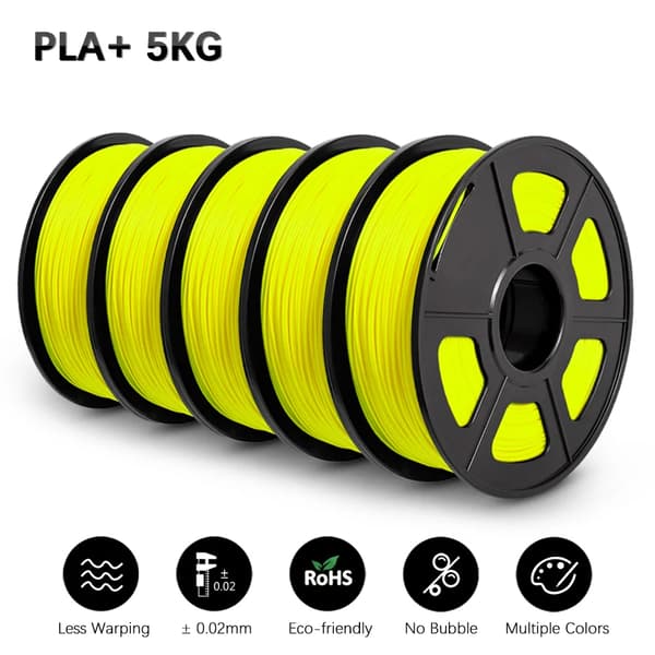 PLA-filament, miljövänligt, precisions tolerans,PLA PLUS GUL 5.5KG
