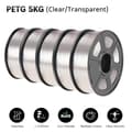 Pikkukuva 2 / 2: SUNLU PETG 3D Filamentti, Halkaisija 1,75 mm, Tulostuslämpötila 230-250℃,PETG Kirkas 5