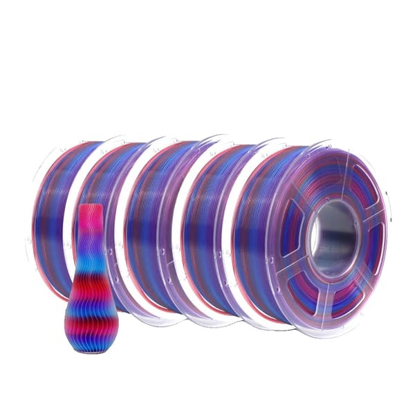 JAYO PLA Sateenkaari Filamentti, 1,75 mm Halkaisija, 5 Rullaa,PLA Läpinäkyvä RB02