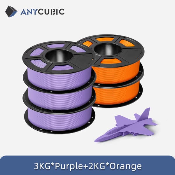 ANYCUBIC PLA Filament, 5KG Økologisk Materiale, Flere Farvekombinationer,5KG Kombination D