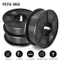 Miniatyrbild 2 av 2: PLA Filament 3 Rullar, 1,75 mm Diameter, Miljövänligt Material,PETG Grå 3Rullar