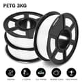 Miniatyrbild 2 av 2: PLA Filament 3 Rullar, 1,75 mm Diameter, Miljövänligt Material,PETG Vit 3Rullar