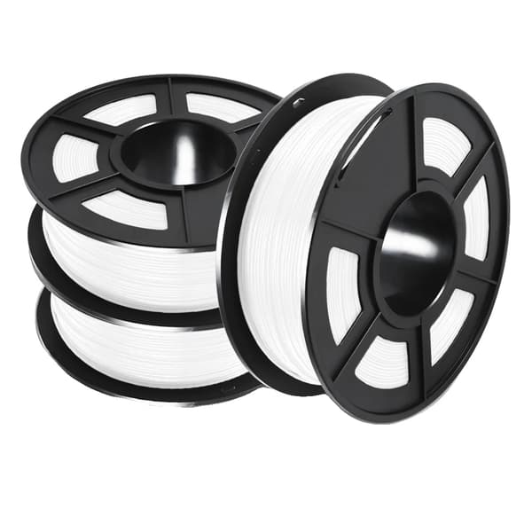 PLA Filament 3 Rullar, 1,75 mm Diameter, Miljövänligt Material,PETG Vit 3Rullar