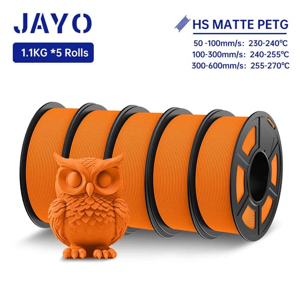 Højhastigheds PETG filament, 1,75 mm diameter, glat mat finish,HSPETG Orange 5ruller