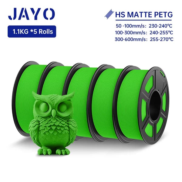 Højhastigheds PETG filament, 1,75 mm diameter, glat mat finish,HSPETG Grøn 5ruller