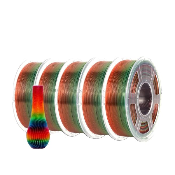 JAYO PLA Regnbue Filament, 1,75 mm Diameter, 5 Ruller,PLA Transparent RB01